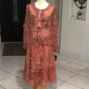 INC International Concepts PrintedTieredSize  XLblouse only